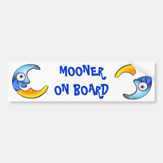 Crazy "MOONER ON BOARD" Cartoon Autoaufkleber (Vorne)