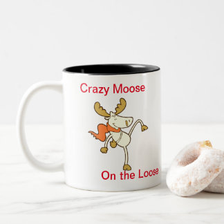 Crazy Moose auf der Lose Zweifarbige Tasse