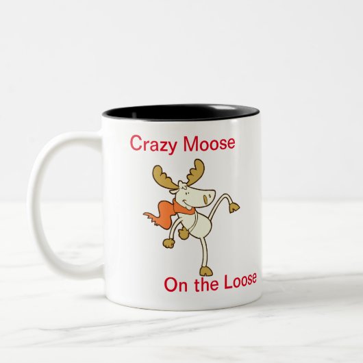 Crazy Moose auf der Lose Zweifarbige Tasse (Links)