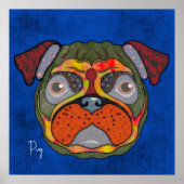 Crazy Mops face - handgemalt Poster (Vorne)