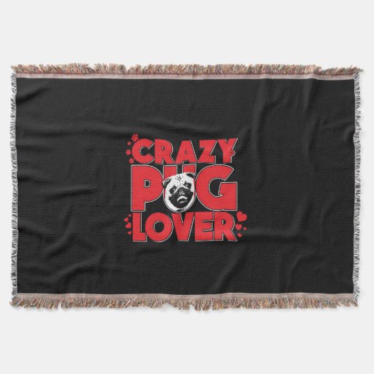 Crazy Mops Lover Mops Owner-Geschenk Decke (Vorderseite)
