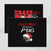 Crazy Mops Lover Mops Owner-Geschenk Postkarte (Vorne/Hinten)