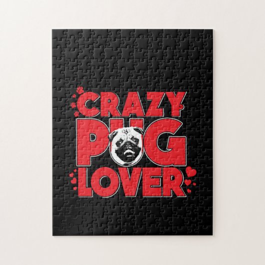Crazy Mops Lover Mops Owner-Geschenk Puzzle (Vertikal)