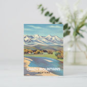 Crazy Mountains und Yellowstone River Montana Postkarte (Stehend Vorderseite)