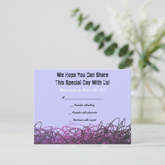 CRAZY MUSICAL NOTES Bar Mitzvah Einladung Antwort (Stehend Vorderseite)