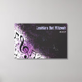 CRAZY MUSICAL NOTES Bar Mitzvah Sign-In Board Leinwanddruck (Vorderseite)