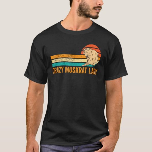 Crazy Muskrat Lady Retro T-Shirt (Vorderseite)
