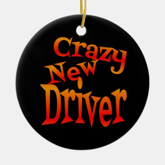 Crazy New Driver in hellen Farben Keramik Ornament (Vorne)