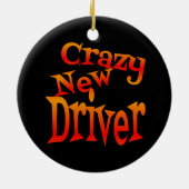 Crazy New Driver in hellen Farben Keramik Ornament (Hinten)
