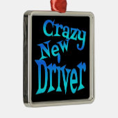 Crazy New Driver Silbernes Ornament (Rechts)