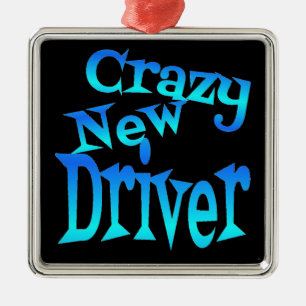 Crazy New Driver Silbernes Ornament
