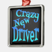 Crazy New Driver Silbernes Ornament (Links)