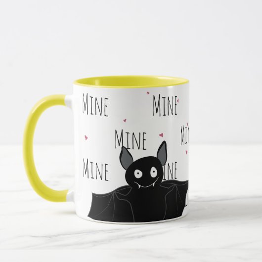 Crazy Niedlich Batty "Mine" Liebe Tasse (Links)