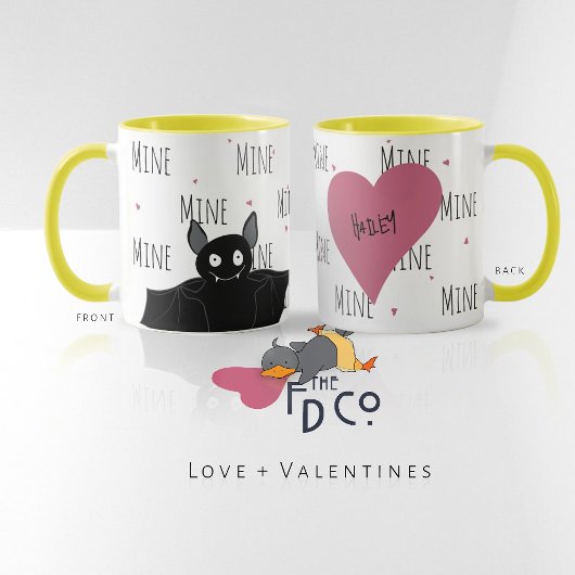 Crazy Niedlich Batty "Mine" Liebe Tasse