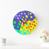 Crazy niedlich Dot Pot Design gelingt es, Blues in Große Wanduhr (Zuhause)