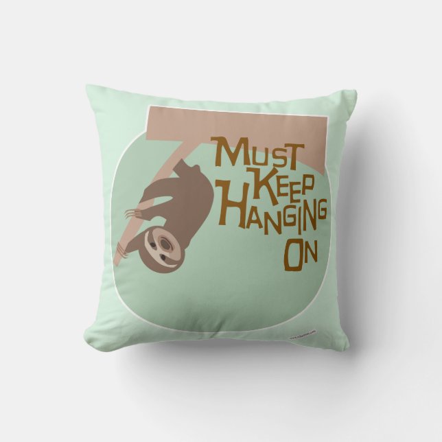 Crazy Niedlich Hang auf Cartoon Sloth Design Kissen (Vorderseite)