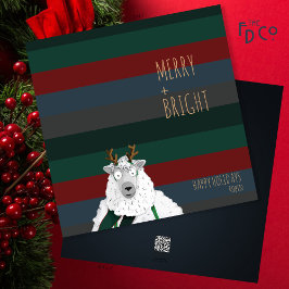 Crazy Niedlich "Merry + Bright" Sheep Feiertagskarte