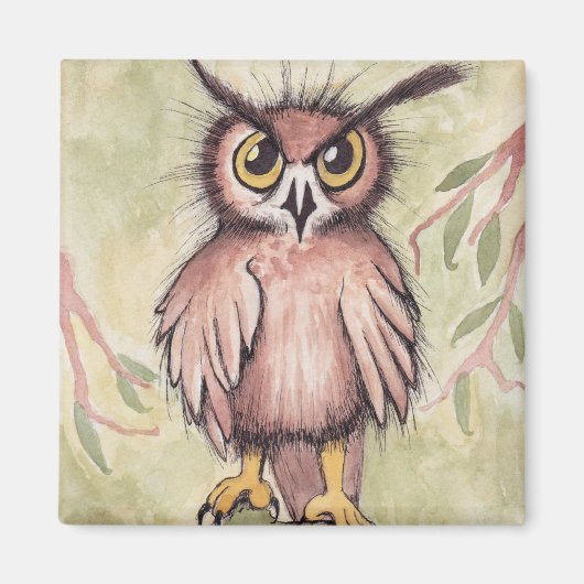 Crazy Niedlich Owl Magnet (Vorne)