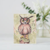Crazy Niedlich Owl Postkarte (Stehend Vorderseite)