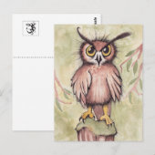 Crazy Niedlich Owl Postkarte (Vorne/Hinten)