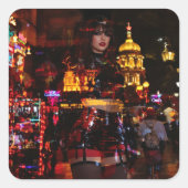 Crazy Nightlife Quadratischer Aufkleber (Vorderseite)