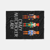 Crazy Nutcracker Lady Fleecedecke (Vorderseite (Horizontal))