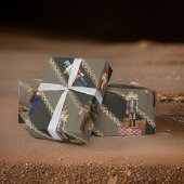 Crazy Nutcrackers Stehend auf Geschenke Brown Geschenkpapier