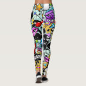 Crazy Obstbäume und Gemüse Graffiti Art Leggings (Rückseite)