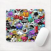 Crazy Obstbäume und Gemüse Graffiti Art Mousepad (Mit Mouse)