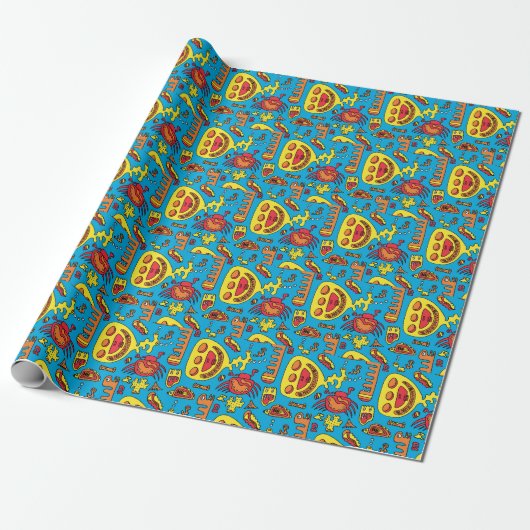 Crazy Ocean Creatures and Yellow Submarine Jigsaw Geschenkpapier (Ungerollt)