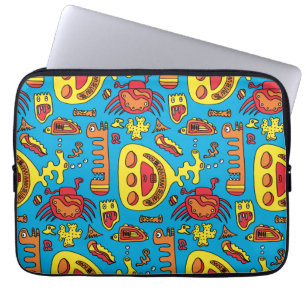 Crazy Ocean Creatures and Yellow Submarine Laptopschutzhülle