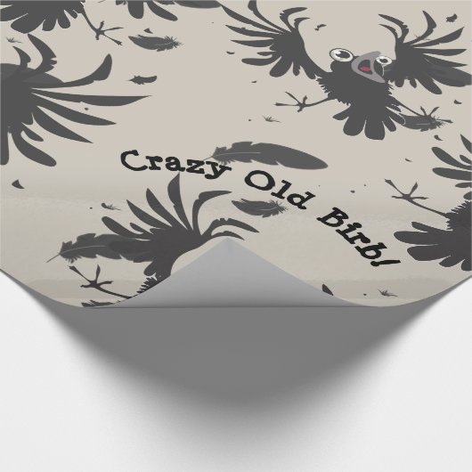 Crazy Old Birb Raven~Packpapier Geschenkpapier (Ecke)