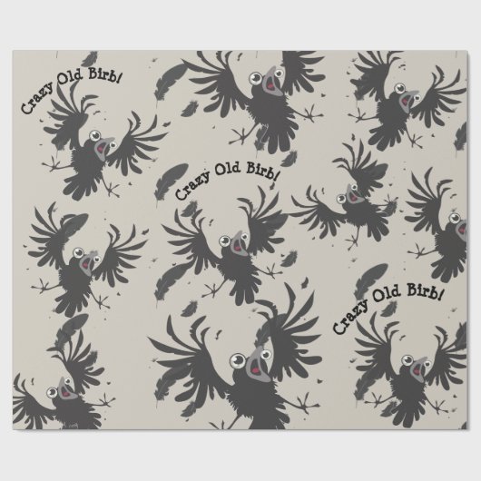 Crazy Old Birb Raven~Packpapier Geschenkpapier (Flach)