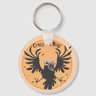 Crazy Old Birb Raven Schlüsselanhänger