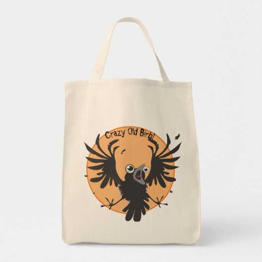 Crazy Old Birb Raven Tragetasche (Vorne)