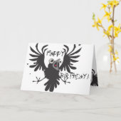 Crazy Old Bird, Happy Birthday! Raven Card Karte (Gelbe Blume)