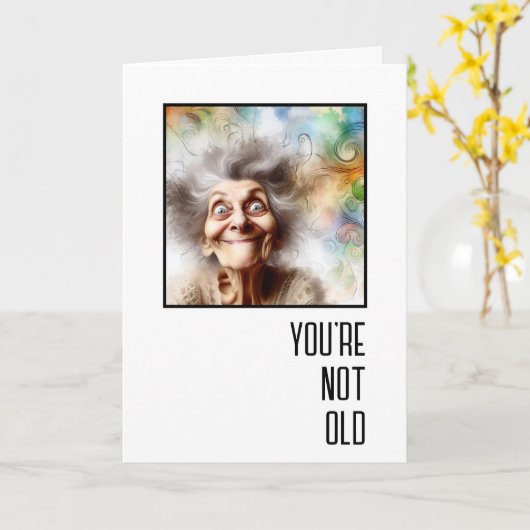 Crazy Old Lady Birthday Karte (Gelbe Blume)