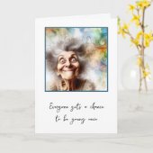 Crazy Old Lady für das Altern Karte (Gelbe Blume)