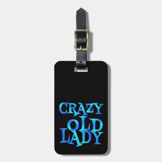 Crazy Old Lady Gepäckanhänger (Vorderseite vertikal)