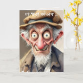 Crazy Old Man für das Ältere Geburtstag. Karte (Gelbe Blume)