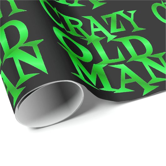 Crazy Old Man in Green Geschenkpapier (Rolleneckpunkt)