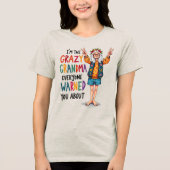 Crazy Oma Warning Tri-Blend Shirt (Vorderseite)