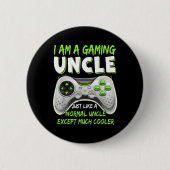 Crazy Onkel Funny Oncle Gaming Video Game Lover Fu Button (Vorderseite)