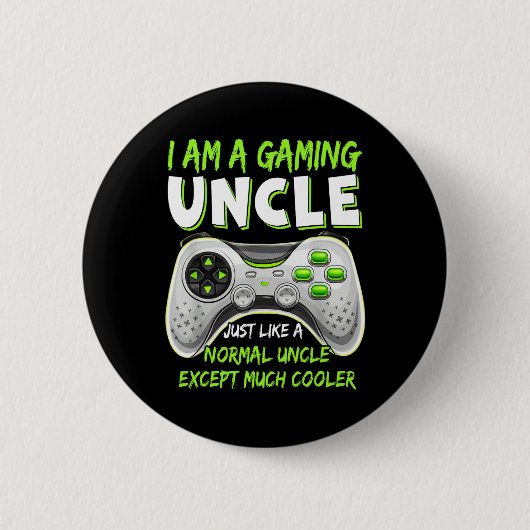 Crazy Onkel Funny Oncle Gaming Video Game Lover Fu Button (Vorderseite)