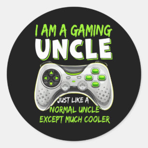 Crazy Onkel Funny Oncle Gaming Video Game Lover Fu Runder Aufkleber