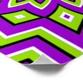 Crazy Optical Illusion - Blumengrün und Lila Poster (Ecke)