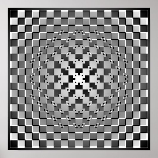 Crazy Optical Illusion - Morphing Metal Square Poster (Vorne)