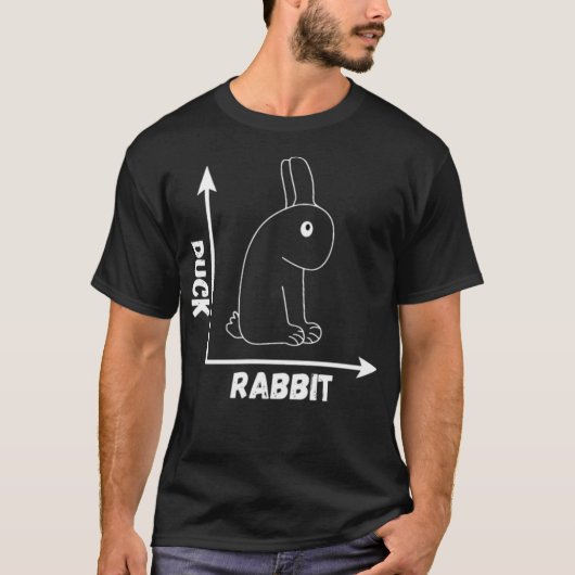 Crazy optische Illusion Rabbit Duck Perspektive mi T-Shirt (Vorderseite)