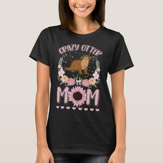 Crazy Otter Mama Otter Girl T-Shirt (Vorderseite)