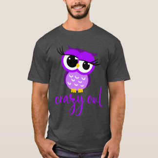 Crazy Owl Lady Niedlich Nocturnal Bird Predator Bi T-Shirt